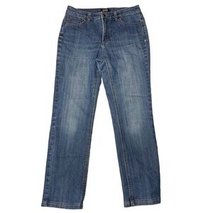 Jones New York Lexington Straight Jean Sz 6 Blue Med Wash Stretch Ankle Denim